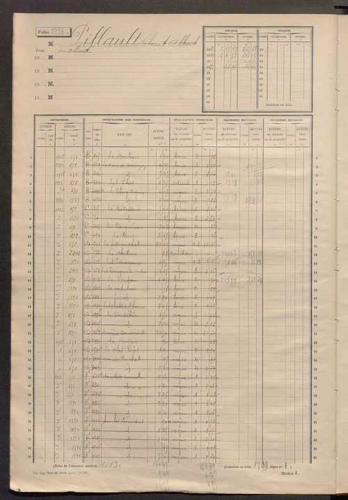 Matrice des propriétés non bâties, fol. 1793 à 2392.