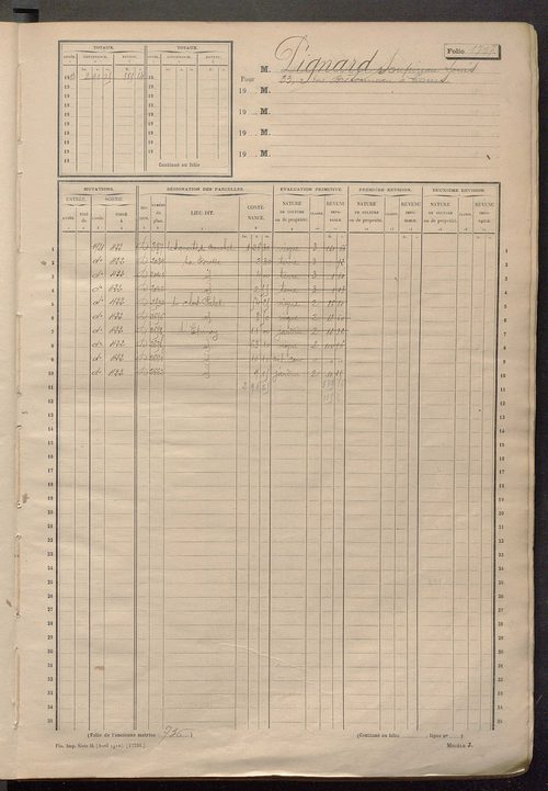 Matrice des propriétés non bâties, fol. 1793 à 2392.