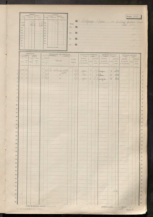 Matrice des propriétés non bâties, fol. 2993 à 3488.