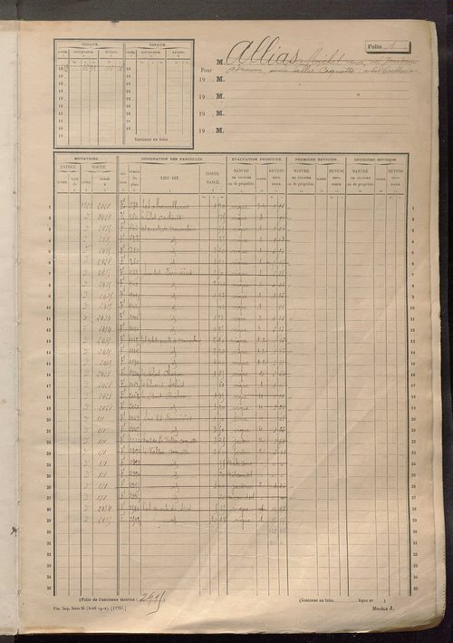Matrice des propriétés non bâties, fol. 1 à 600.