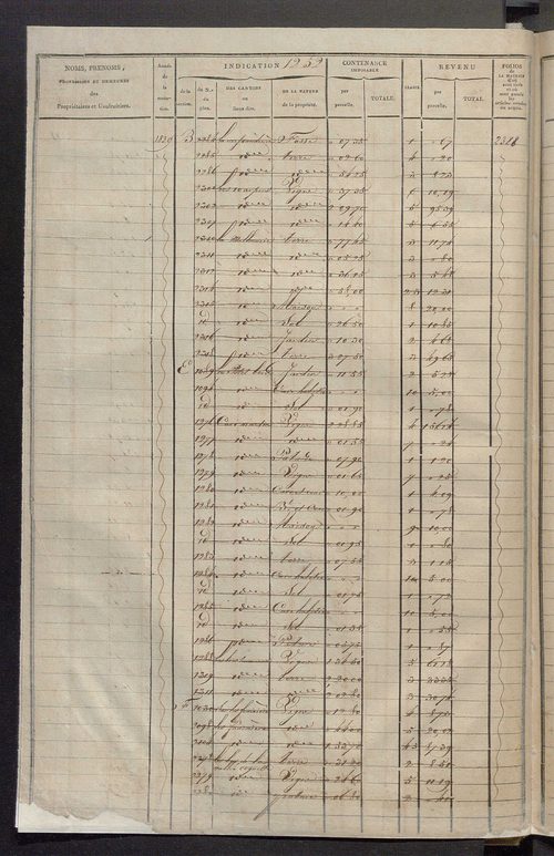 Matrice des propriétés foncières, fol. 1243 à 1846.