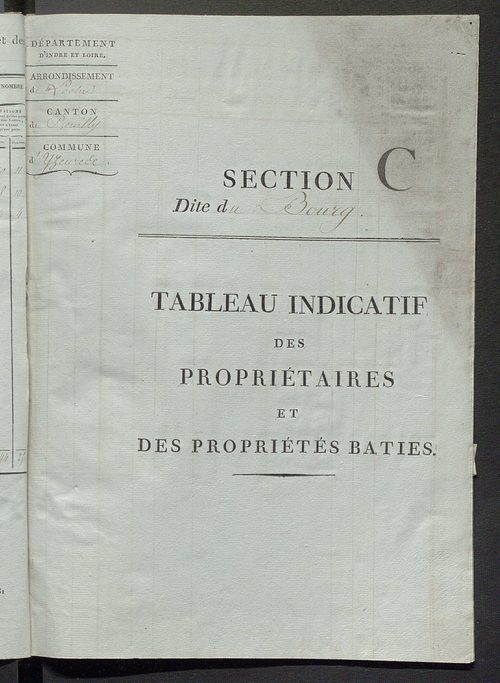 Tableau indicatif des propriétaires et des propriétés bâties.
