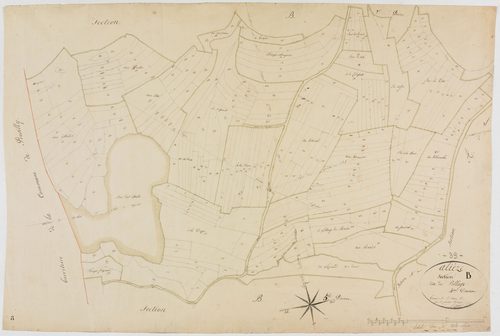 Alièze, section B, le Village, feuille 4. [1821]géomètre : Rosset aîné