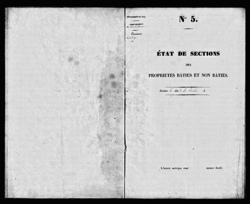 Etat de sections, s.d. [1828]