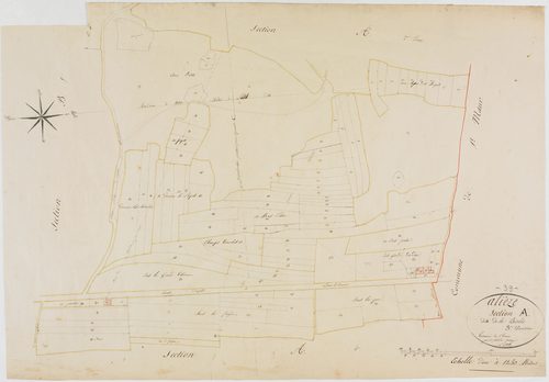 Alièze, section A, la Biolée, feuille 3. [1821] géomètre : Rosset aîné