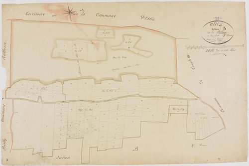 Alièze, section B, le Village, feuille 1. [1821]géomètre : Rosset aîné