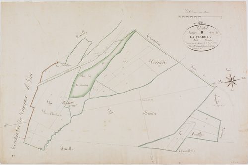 Andelot, section B, la Prairie, feuille 1.