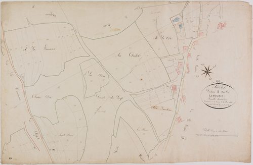 Andelot, section B, la Prairie, feuille 8.
