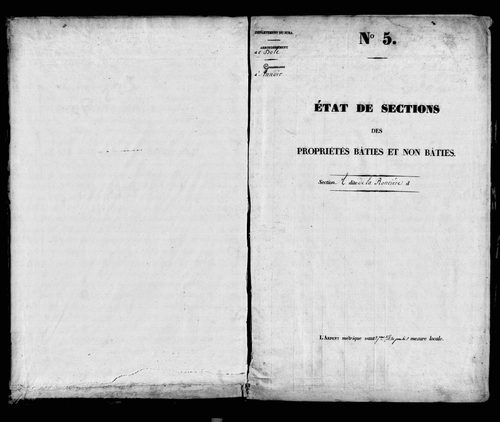 Etat de sections, s.d. [1826]