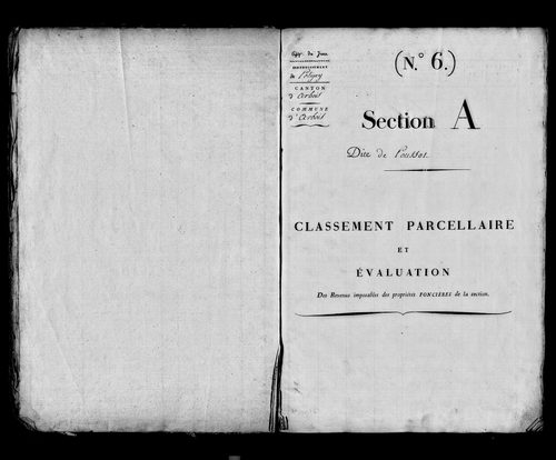 Etat de sections, sections A à D.