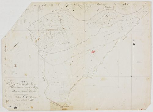 Arbois, section H, feuille 2.[1810] géomètre : [Perrard et/ou Tabey]