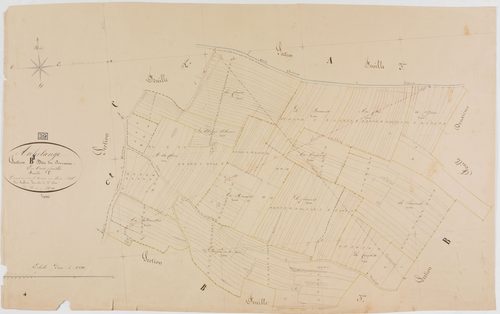 Archelange, section B, le Pommier, feuille 1.géomètre : Mathieu