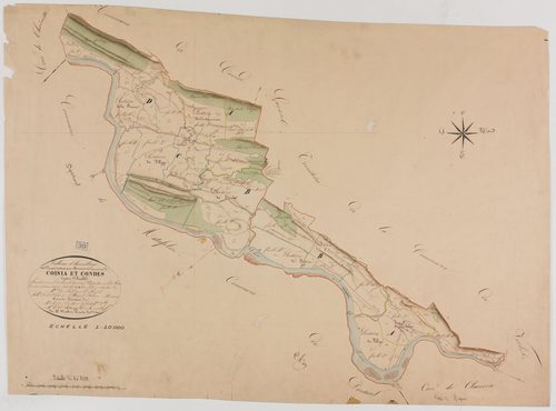 Tableau d'assemblage des communes de Coisia et Condes ; géomètre : Mathieu ; échelle : 1/10000 ; dimension : 67 X 93 cm.
