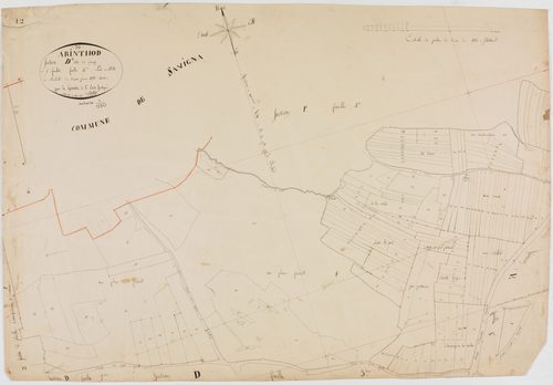 Arinthod, section D, les Paluay, feuille 4.géomètre : Billet