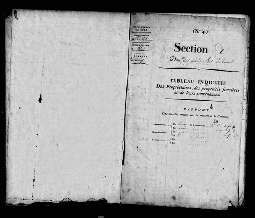 Etat de sections, sections A, B et C.