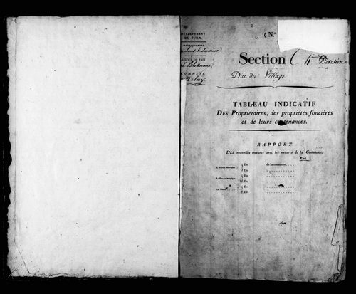 Etat de sections, sections C et D.