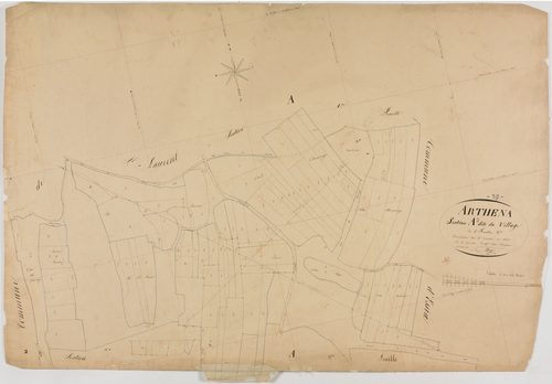 Arthenas, section A, le Village, feuille 2.géomètre : Singey