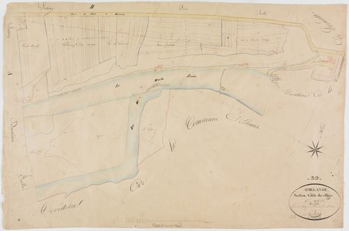 Audelange, section A, le VIllage, feuille 1.géomètre : Bénier