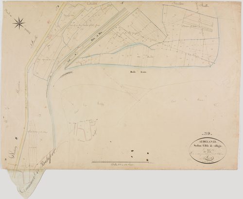 Audelange, section A, le Village, feuille 3.géomètre : Bénier