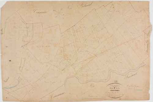 Augerans, section B, les Gravières, feuille 2.géomètre : Lamare