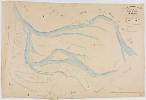 Augerans, section B, les Gravières, feuille 1.géomètre : Lamare