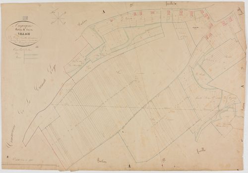 Augerans, section A, le Village, feuille 4.géomètre : Lamare