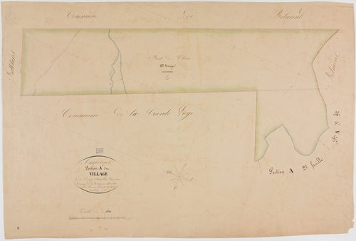 Augerans, section A, le Village, feuille 1.géomètre : Lamare