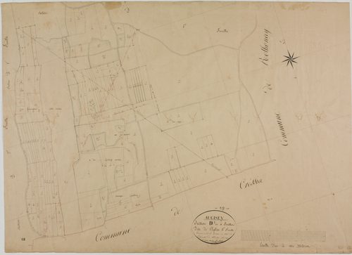 Augisey, section D, l'Eglise, feuille 3.géomètre : Rosset