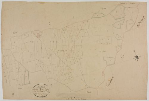 Augisey, section D, l'Eglise, feuille 4.géomètre : Rosset