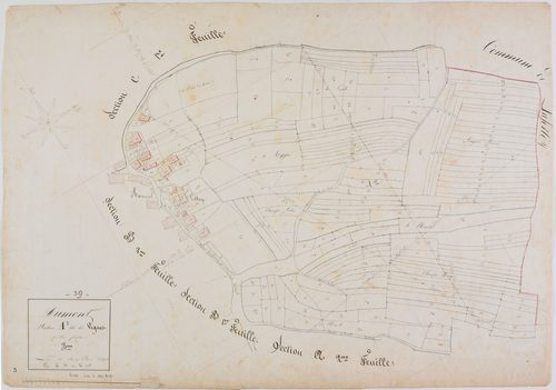 Aumont, section A, les Vignes, feuille 3.