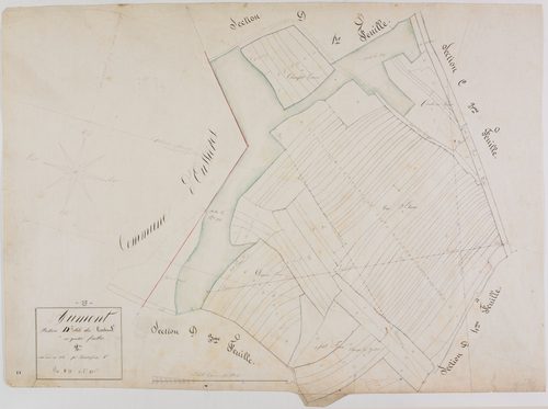 Aumont, section D, le Couchant, feuille 2.
