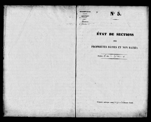 Etat de sections.