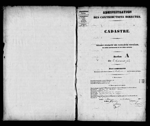 Etat de sections.
