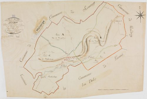 Auxange, tableau d'assemblage. géomètre : Grenot