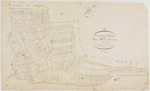 Auxange, section A, Rongelin, feuille unique.géomètre : Petite