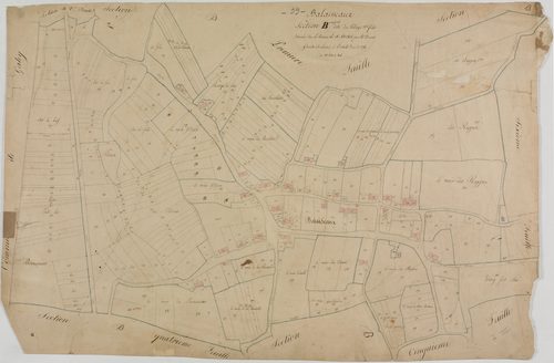 Balaiseaux, section B, le VIllage, feuille 3.géomètre : Deniset