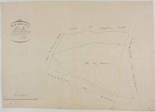 Balaiseaux, section B, le Village, feuille 4.géomètre : Deniset