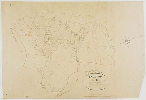Balanod, section B, le Village, feuille 2.géomètre : Singey