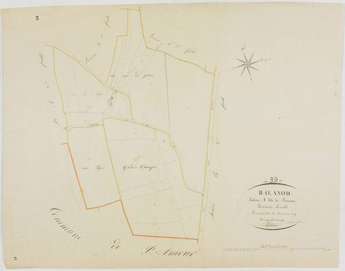 Balanod, section A, le Monceau, feuille 3.géomètre : Trésy