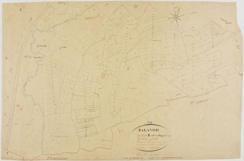Balanod, section B, le Village, feuille 3.géomètre : Singey