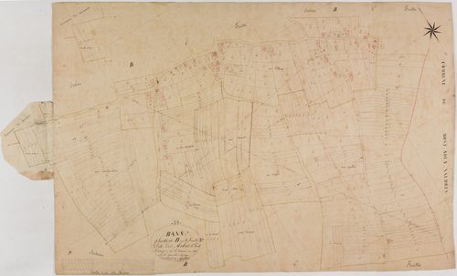 Bans, section B, les Arbues, feuille 3.géomètre : Rosset
