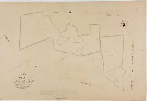 Bans, section B, les Arbues, feuille 4.géomètre : Rosset