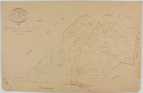 Barésia-sur-l'Ain, section B, la Croix, feuille 2.géomètre : Rosset