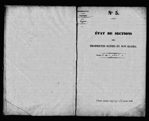 Etat de sections.