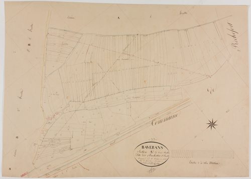 Baverans, section A, les Ruchottes, feuille 3.géomètre : Rosset fils