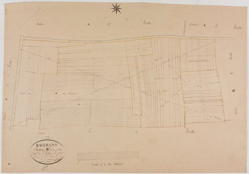 Baverans, section B, l'Eglise, feuille 1.géomètre : Rosset fils