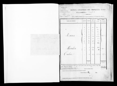 Matrice des propriétés bâties.