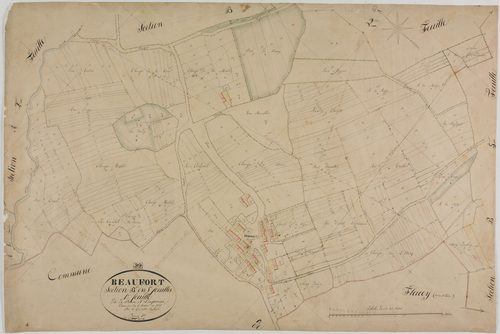 Beaufort, section B, le Perron et Longeverne, feuille 1. géomètre : Bénier Sre