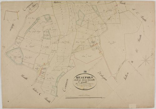 Beaufort, section B, le Perron et Longeverne, feuille 5.géomètre : Bénier Sre
