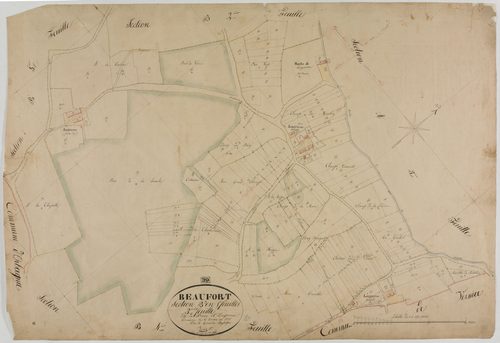 Beaufort, section B, le Perron et Longeverne, feuille 3.géomètre : Bénier Sre